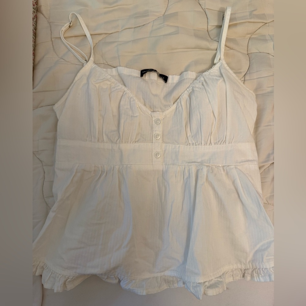Brandy Melville White Women's Top Lace Neckline
